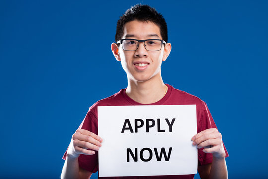 asian guy asking you to apply now