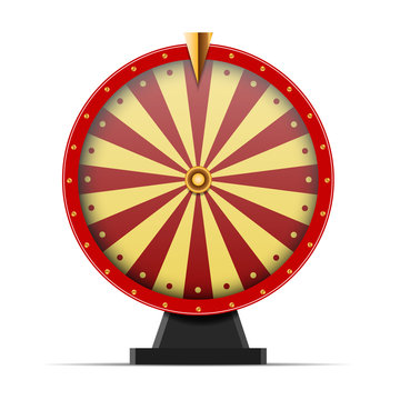 Red Wheel of fortune  isolated on white Illustration eps 10