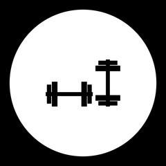 two dumbbells for strenghtening gym black simple icon eps10