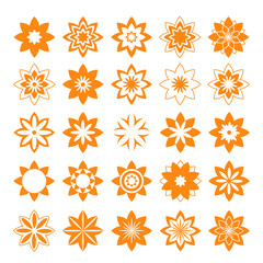 Set of floral symbols for design. Vector illustration.