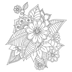 Zentangle abstract flowers. Doodle flower. Vector illustration