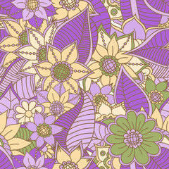 Zentangle abstract flowers. Doodle flower. Vector illustration