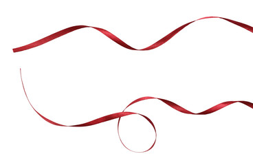 Set of red silk ribbons
