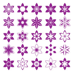 Set of floral symbols for design. Vector illustration.