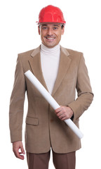 smiling engineer isolated