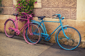 Fototapeta na wymiar Old bikes in love