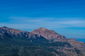 Fototapeta na wymiar Summit of Puig Major in Tramuntana mountains, GR 221, Mallorca