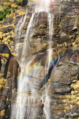 waterfall in mountain rocks