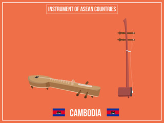 Vectors illustration of Instrument of Cambodia country