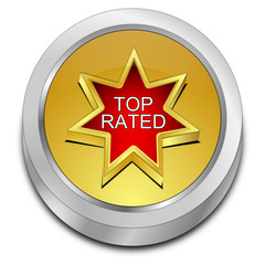 Top Rated Button - 3D illustration