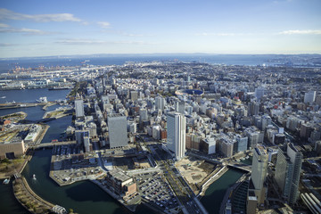 Fototapeta na wymiar modern port town landscape