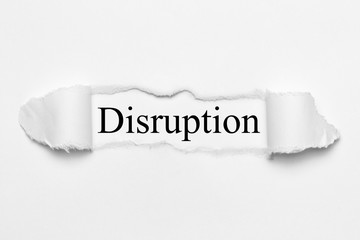 Disruption on white torn paper