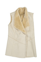 fashionable luxurious white waist coats of fur.clipping path