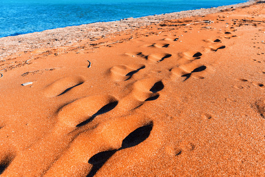 Footprints on sand