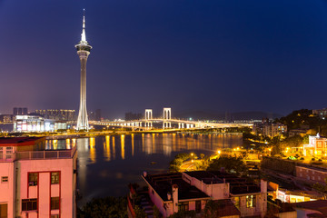 Fototapeta na wymiar Macau city at night