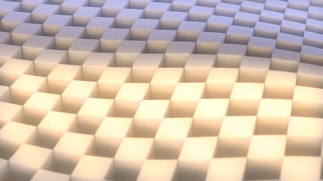 3d animation cubes on wave