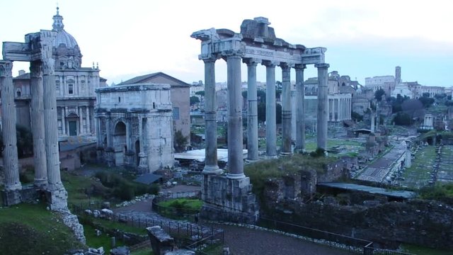 Roman Forum. Video of Roman Forum in Rome, Italy during sunrise.