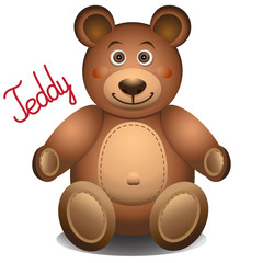 Cute teddy bear isolated on white background
