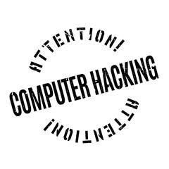 Computer Hacking rubber stamp. Grunge design with dust scratches. Effects can be easily removed for a clean, crisp look. Color is easily changed.