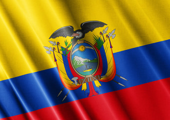 Ecuador waving flag close