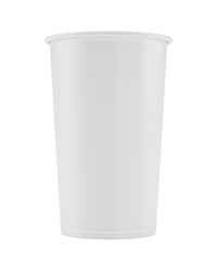 Empty white paper cup. 3d rendering.