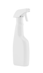 White blank plastic spray detergent bottle isolated on background. Packaging template mockup collection. With clipping Path included. 3d rendering.