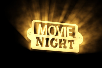 Movie Night - Typo - Beam 2 - obrazy, fototapety, plakaty