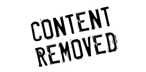 Content Removed rubber stamp. Grunge design with dust scratches. Effects can be easily removed for a clean, crisp look. Color is easily changed.