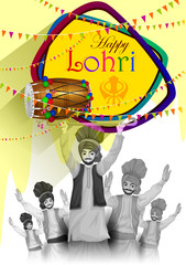 Happy Lohri festival of Punjab India background