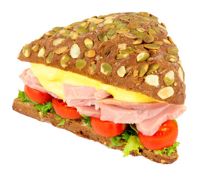 Ham Salad Sandwich On Pumpernickel Bread