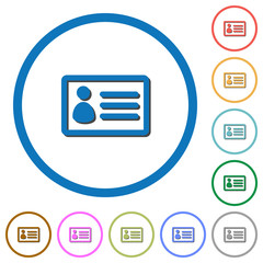 ID card icons with shadows and outlines