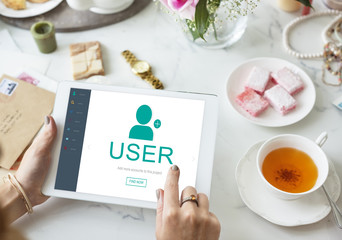 User Account Profile Social Network Concept