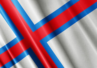 Faroe Islands waving flag close