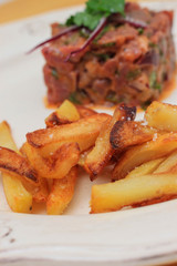 Steak tartare with french fries
