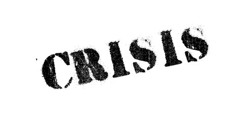 Crisis rubber stamp. Grunge design with dust scratches. Effects can be easily removed for a clean, crisp look. Color is easily changed.