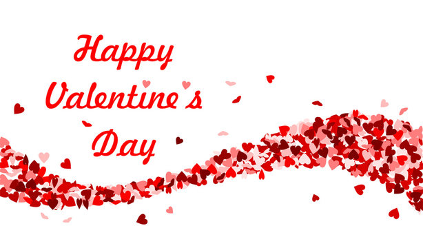 Happy Valentine's Day, Welle aus roten Herzen