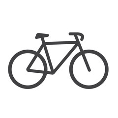 Bike icon. Bike Vector isolated on white background. Flat vector illustration in black.