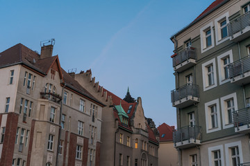 Fototapeta na wymiar old real estate houses at berlin in the afternoon