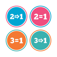 Obraz premium Special offer icons. Take two pay for one sign.