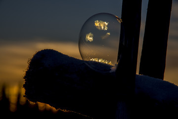 Soap bubbles - winter - minus 30 degrees celsius -extreme cold