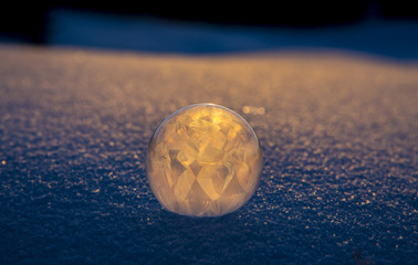 Soap bubbles - winter - minus 30 degrees celsius -extreme cold