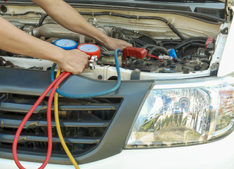 Mechanic repairing a car