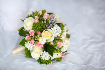 Close up of beautiful wedding bouquet
