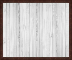 White wood texture with rusty steel frame
