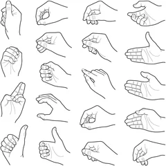 Fotobehang Hand collection - vector line illustration © Hein Nouwens
