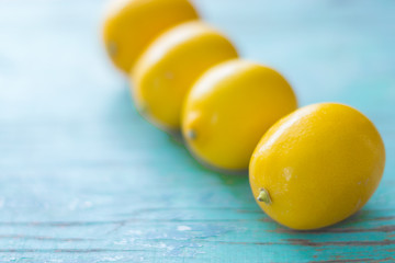 Lemons on a blue background