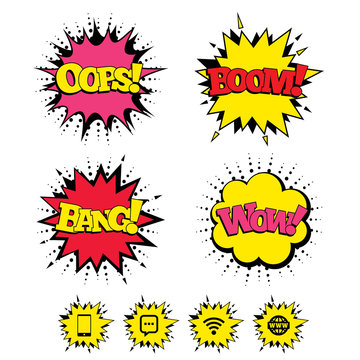 Communication icons. Smartphone and chat bubble.