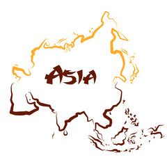 Fototapeta na wymiar Map of Asia