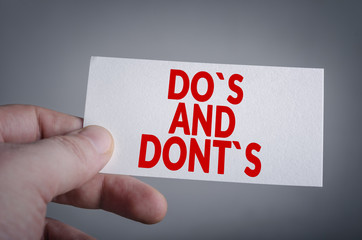 Do's and Don'ts