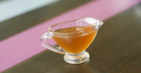 honey in a glass